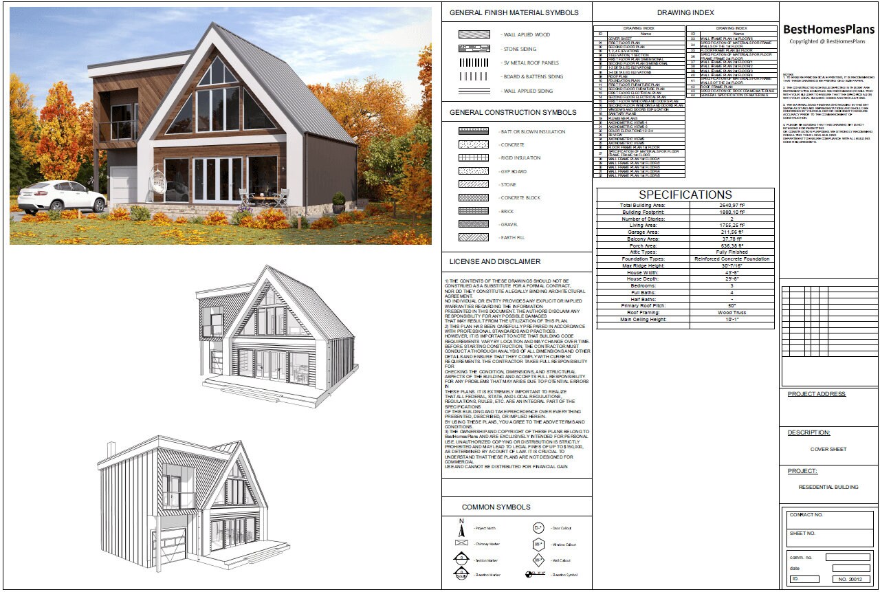 Cozy A-frame Cabin, 3-bedroom, 4 Bathroom, 1 Garage Bays, 1775SF Living  Area, 43'x29' - Etsy, image size:1280x861