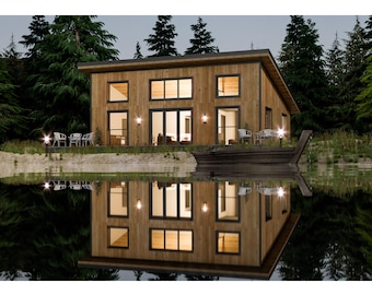 Charmante et cosy maison de jardin avec 3 chambres, 1 salle de bain, 1023 pc de surface habitable. Plans architecturaux de 40 pages