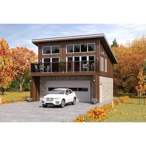 26’x30’ 2 car ADU Garage Apartment Architectural Build Plans 1 Bed, 1,5 Baths, 805SF Living Area,  (46- Detailed Pages)