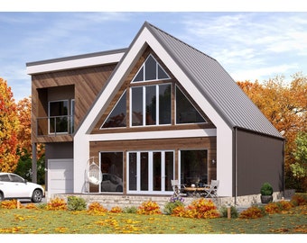 Cozy A-Frame Cabin, 3-Bedroom, 4 Bathroom, 1 Garage bays, 1775SF Living Area, 43’x29’