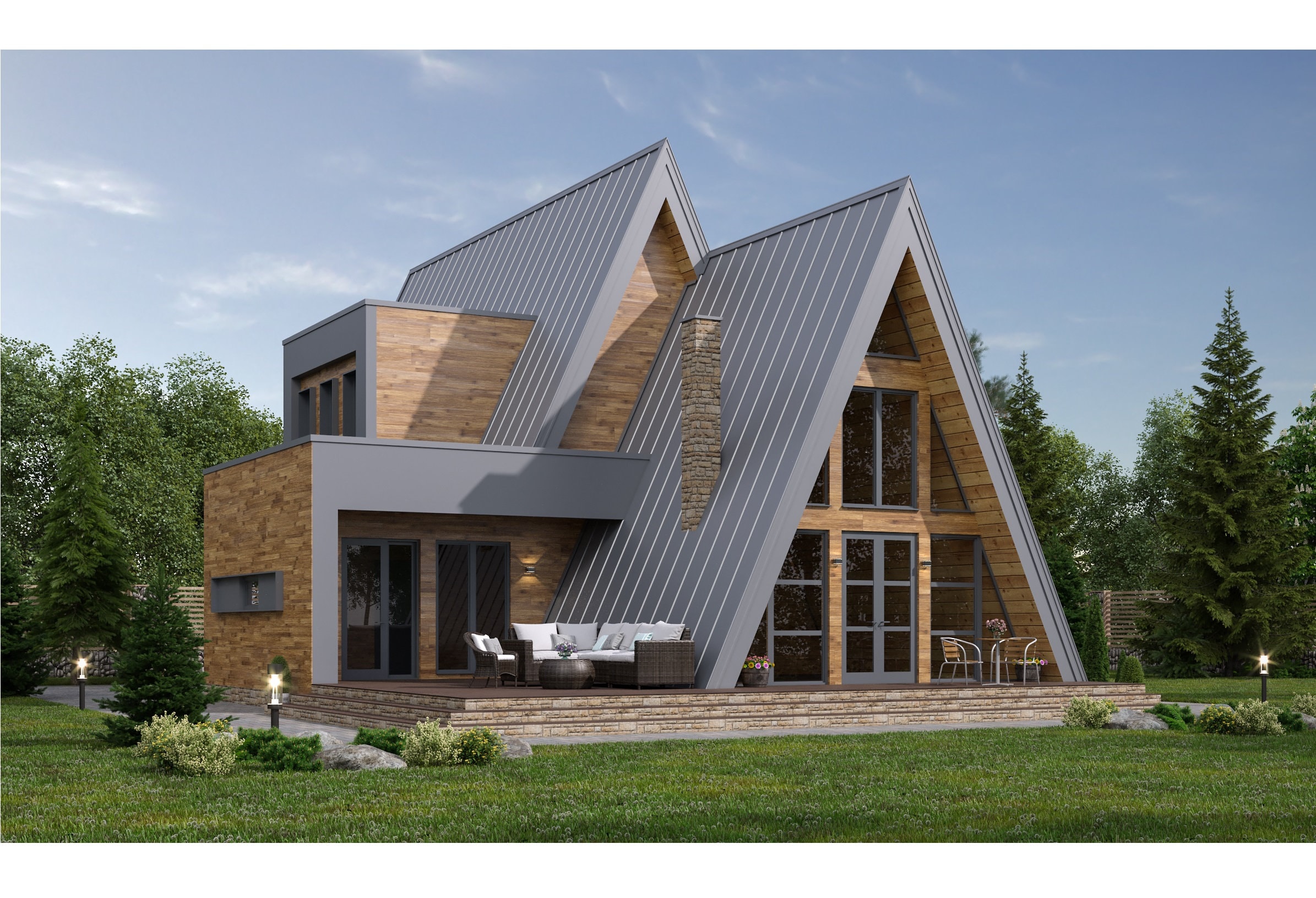 luxury A-Frame Cabin Plans 4 Bedrooms, 2.5 Bathrooms Architecture Build Plans 2327SF Living Area Blueprint 41’x66’