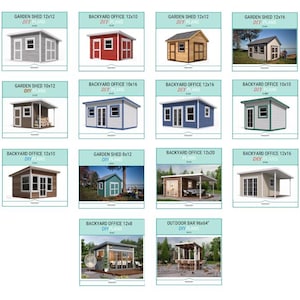Lot of 14 Garden Shed & Backyard Office DIY Plans and Build Guide | DIY Woodworking Instructions