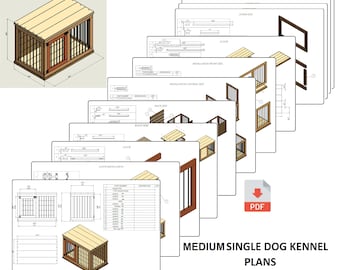 Gör-det-själv-planer för en medelstor hundgård för en hund, nedladdningsbar PDF