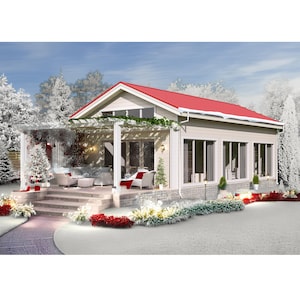Cozy Charming Tiny House 1-Bed, 1-Bath, 701SF Living Area 39-Pages Architecture Build Plans 40’x20’