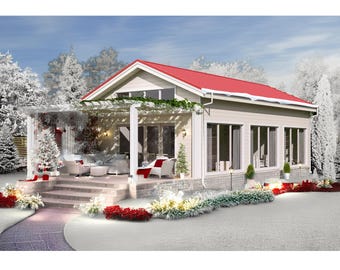 Cozy Tiny House Plan, 1-Bed 1-Bath, 40’x20’ (PDF File)