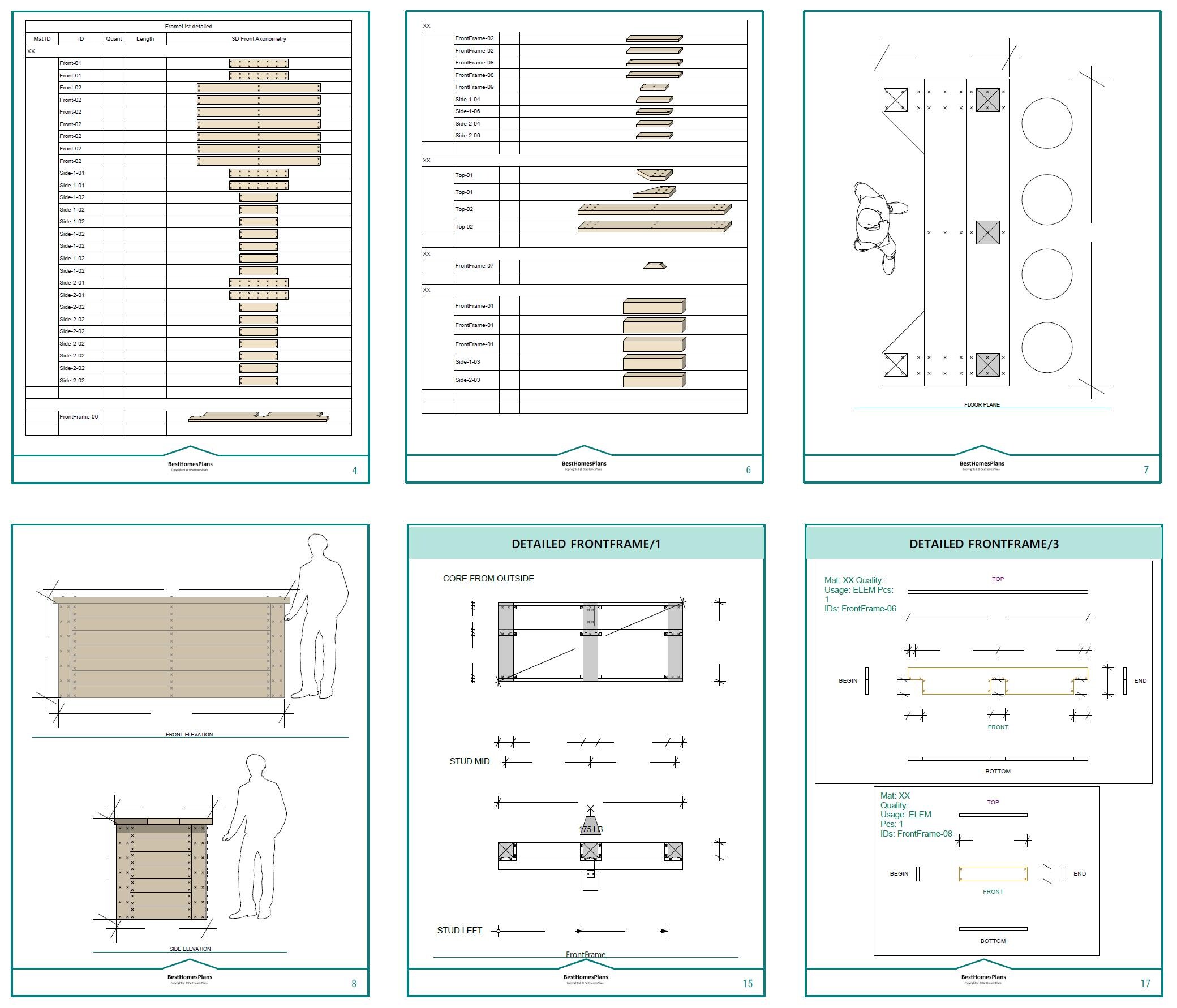 DIY Outdoor Bar Plans – 96"x40" Backyard Bar – Step-by-step Woodworking ...