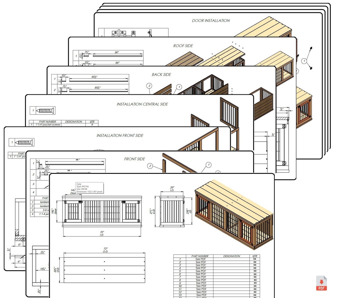 Dog Plan Library DIY Plans for Medium Double Dog Kennel Downloadable PDF - Etsy