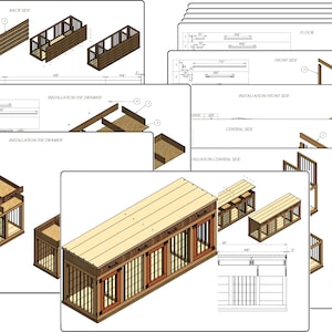 DIY Plans for Triple Dog Kennel TV Stand Extra Large Wooden Dog Crate Media Center Digital PDF