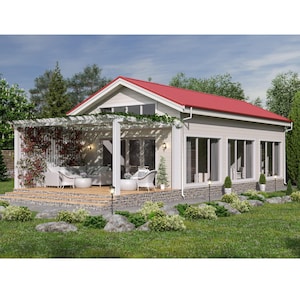 Cozy Charming Tiny House 1-Bed, 1-Bath, 701SF Living Area 39-Pages Architecture Build Plans 40’x20’