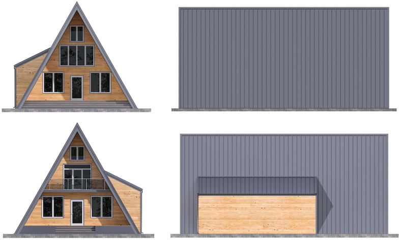 Modern A-frame Cabin DIY Build Architectural Plans Blueprint, 209 Pages ...