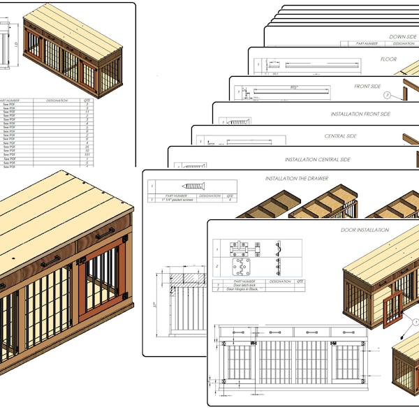 DIY Plans for Large Double Dog Kennel with TV Stand