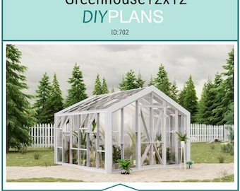 12x12 DIY Greenhouse Plans – Wooden Greenhouse Blueprint (Digital Download)