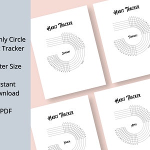 Circle Habit Tracker | Monthly Circle Tracker | Routine Chart Printable | Self Care Planner | Intention Journal | US Letter Size