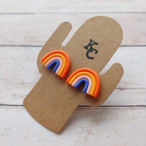 Polymer Clay Rainbow Stud Earrings