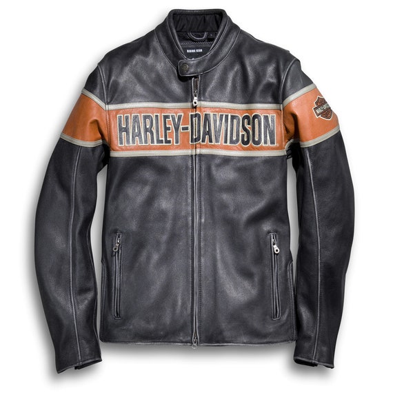 Men's Harley Davidson Motorcycle Black HD Jacket Mens - Etsy Ireland