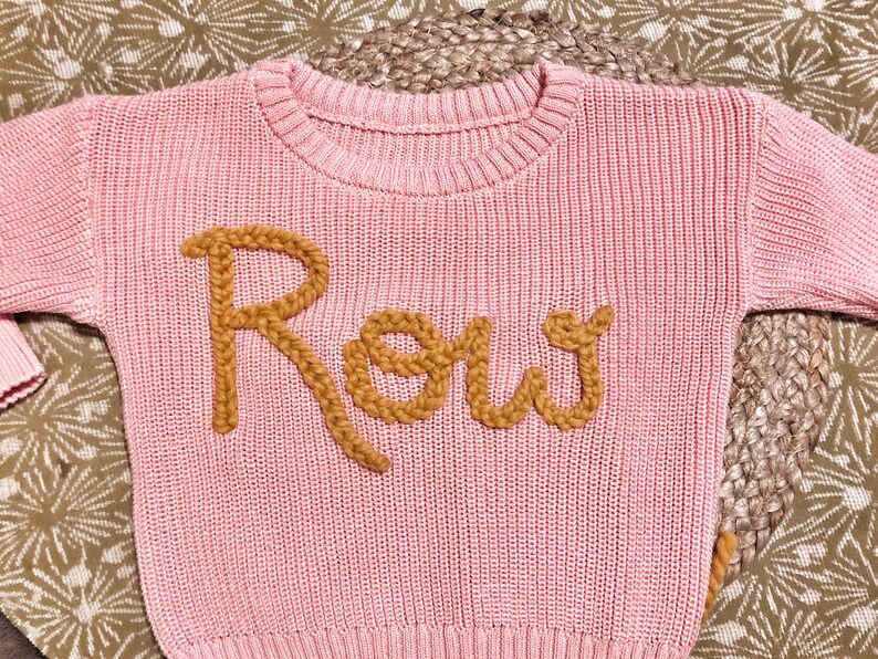 Hand Embroidered Custom Name Sweater Etsy