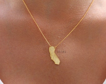 Elegant 18K Gold Dipped California State Pendant Necklace • State Necklace • US State Necklace • Bridesmaid Gift • Gift For Her