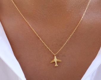 18k Gold Dipped Airplane Pendant Necklace • Dainty Airplane Necklace • Minimalist Necklace •  Gift Idea • Bridesmaid Gift • Gift For Her