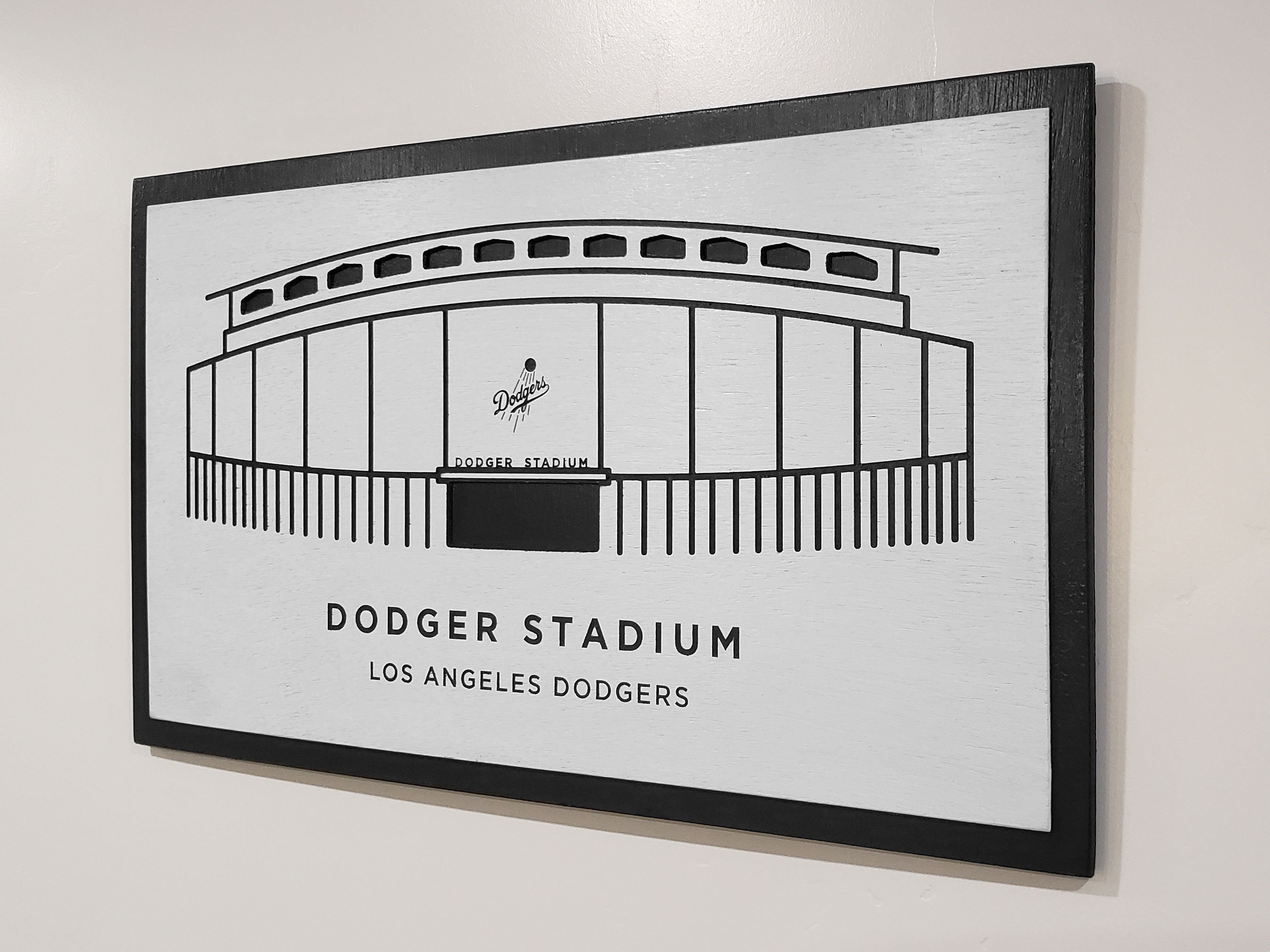Dodger Stadium Wood Carved Wall Art, Los Angeles Dodgers MLB Baseball ...