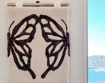 Handmade Hand Dyed Wall Rug | Natural Dye | Tufted Rug | Tufted Wall Hanging | Aesthetic Home Decor