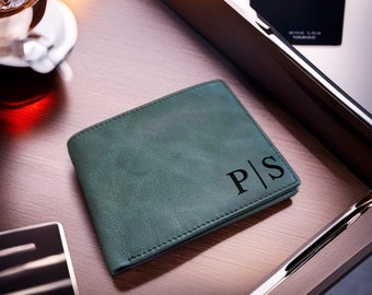 Personalized Engraved Leather RFID Wallet for Him Anniversary Christmas Gift for Men Husband, Boyfriend, Father, Dad, Son, Friend