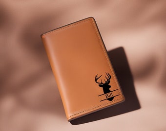 Engraved Leather Trifold Wallet: Personalized RFID Men's Gift
