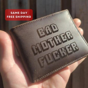 Christmas Personalized Leather Mens Wallet, Gift for Anniversary, Graduation, Dad, Boyfriend, Him, Husband, Father, Engraved Custom Wallet