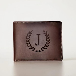 Personalized Wallet For Men, Engraved Genuine Leather Custom Wallet, Anniversary Gift For Him, Husband, Boyfriend, Men, Father, Dad