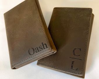 Custom Leather Trifold Wallet for Men – Personalized RFID Blocking