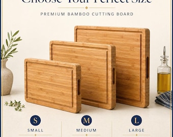 Personalized Bamboo Cutting Board, Engraved Wedding Anniversary Gift