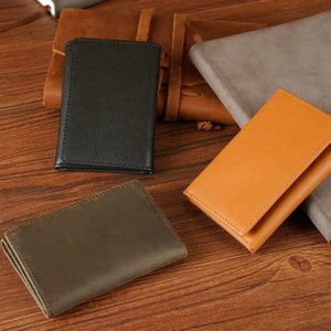 Personalized Leather Trifold Wallet | Engraved Men's Name Wallet | Handmade Anniversary Gift For Him | Initials Gift Idea