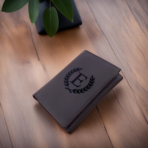 Personalized Leather Trifold Wallet, Gift for Anniversary, Graduation, Boyfriend, Husband, Father, Handwriting Engraved Wallet Custom