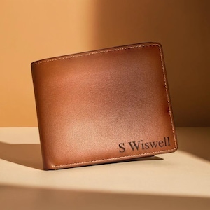 Custom Christmas Leather Mens Wallet, Gift for Anniversary, Graduation, Dad, Boyfriend, Him, Husband, Father, Engraved Custom Wallet