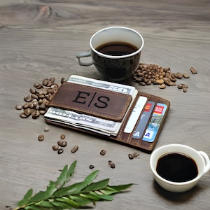 Billetera de cuero delgada RFID personalizada con clip para dinero, regalo ideal para hombres, aniversarios, papá, esposo, regalo de Navidad con seguridad mejorada