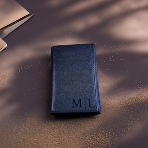Custom Initial Leather Trifold Wallet, Gift for Anniversary, Graduation, Boyfriend, Husband, Father, Handwriting Engraved Wallet Custom