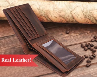 Personalized Mens Wallet, Engraved RFID Wallet, Groomsmen Wallet Leather Wallet Custom Wallet Boyfriend Gift for Men, Perfect Gift for Him