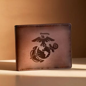 Mens Leather Wallet RFID Christmas Engraved Genuine Custom Leather Wallet 3rd Anniversary Gift For Him Husband Boyfriend Men