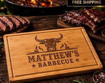 Personalized Bamboo Cutting Board, Engraved Fathers Day Cutting Board, Custom Christmas Gift, Gift for Dad, Family Gift, Gifts for Parents