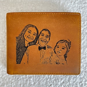 Perfect Father's Day Gift Personalized Leather RFID Wallet Engraved Monogram Genuine Leather Custom Bifold Wallet Anniversary Gift For Him