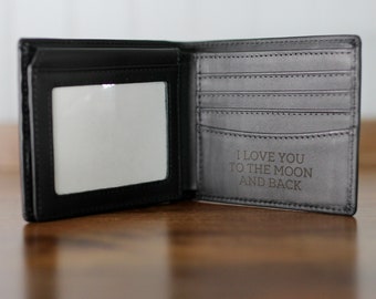 Mens Leather Wallet Men Personalized Wallet gift for him Engraved Genuine Leather Custom Mens Wallet For Men Wallet Leather Gift For Him