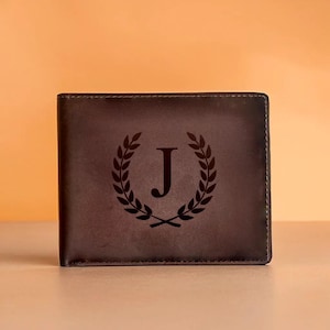 Wallet For Men, Personalized Leather RFID Wallet, Engraved Genuine Leather Custom Wallet, Anniversary Gift For Him, Husband, Boyfriend