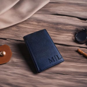 Perfect Leather Men's Trifold Wallet RFID Personalized Monogram Initials Engraving Wallet Mens Custom Wallet Boyfriend Gift for Dad, Husband