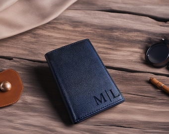 Perfect Leather Men's Trifold Wallet RFID Personalized Monogram Initials Engraving Wallet Mens Custom Wallet Boyfriend Gift for Dad, Husband