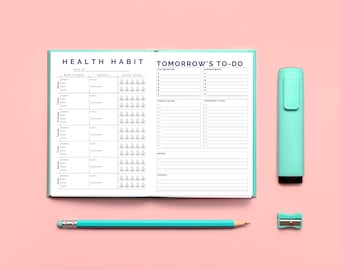 Healthy Habits Tracker & Planner, Self Care Gift, Mental Health, Digital Planner, Downloadable Planner, Healthy Planner