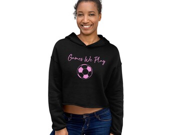 Crop Hoodie - “Soccer”, Midi-Hoodie Sweatshirt, Graphic Hoodie, Soccer Theme