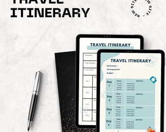 Minimalist Travel Itinerary, Download Template Modern Minimal, Printable, Digital Template Download Planner, Personal Planner