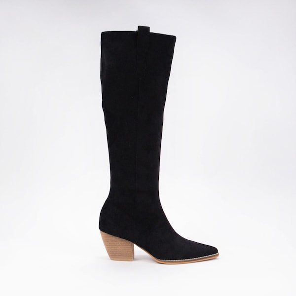 Birkin Western Knee High Boot // Tall Suede Boots // Free Shipping // Free Returns 30 days