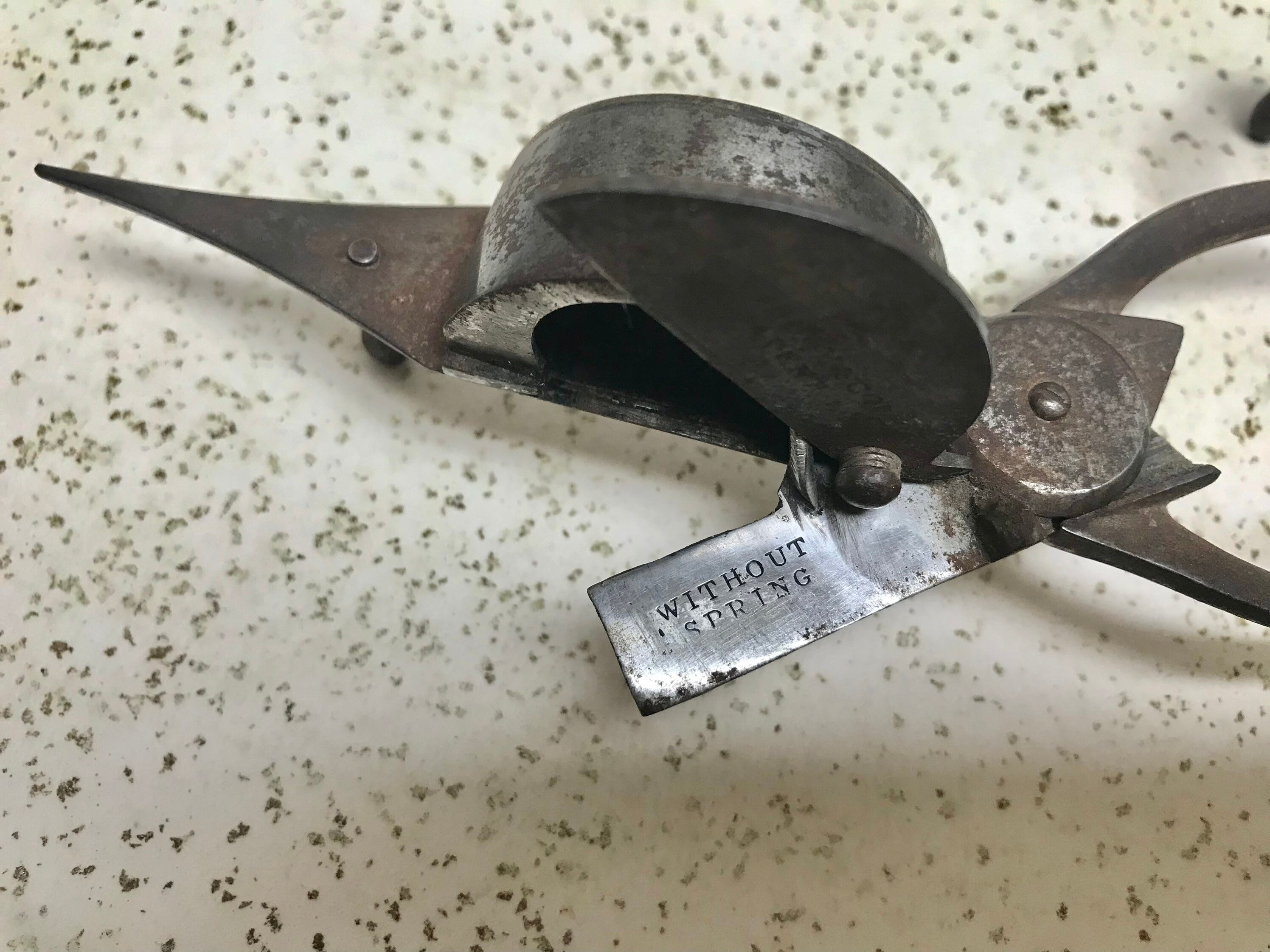 Wick Trimmer, 1890s, Candle Snuffer, Steel, Engraved, Antique Lighting