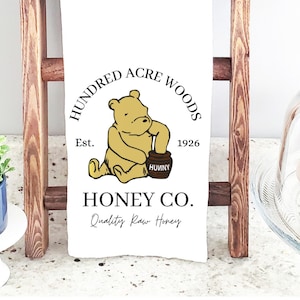 Classic Winnie the Pooh Hundred Acre Woods themed Tea Towel, Classic Pooh Honey Kitchen Towel,  Classic Pooh Dish Towel, Friend Gift