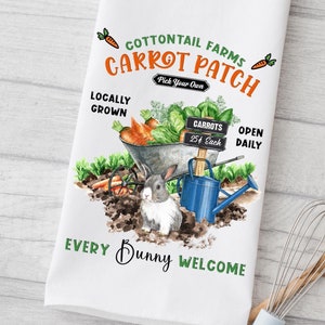 Linge de cuisine lapin de Pâques, serviette décorative de Pâques à la ferme, torchon de jardinage lapin, serviette lapin de printemps, cadeau d&#39;hôtesse, cadeau de Pâques